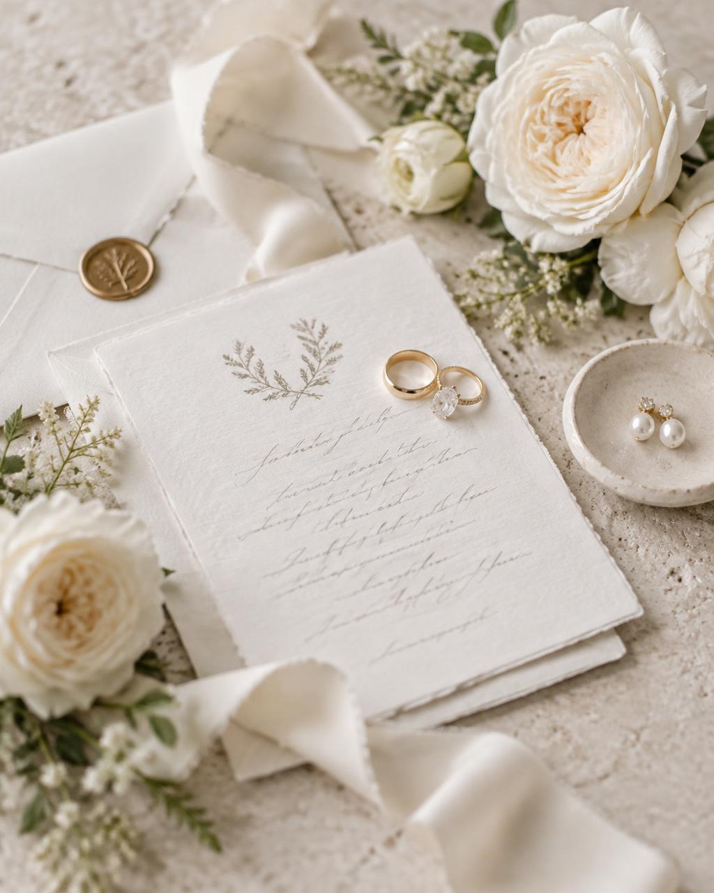 Detalhes delicados do casamento